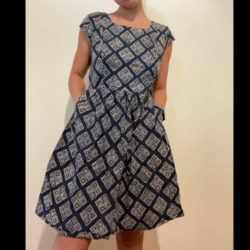 Mata Traders cotton linen dress, hand printed from India